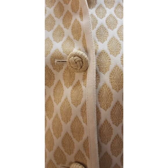 Vintage Talbots Petite Stretch Jacquard Mandarin Jacket Exquisite Design sz 8 P - Picture 2 of 6